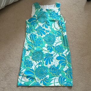 London Times Turquoise and White Floral Dress